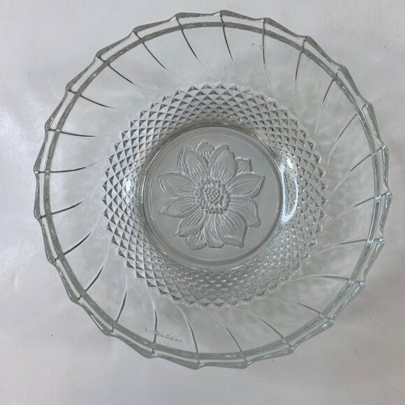 3 Crystal Glass Lidded Bowls Candy Dishes Textured Etched Swirl Design Vintage - Picture 7 of 10